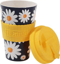 Tazza in RPET Margherite per Caffé con Tappo in Silicone Apribile