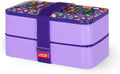 Porta Pranzo, Lunch Box con 3 Posate Incluse Flowers, Capacità 1200 ml, adatto a Microonde e Lavastoviglie Legami