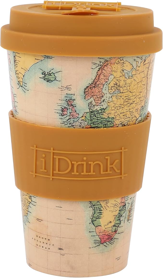 Tazza in RPET World per Caffé con Tappo in Silicone Apribile