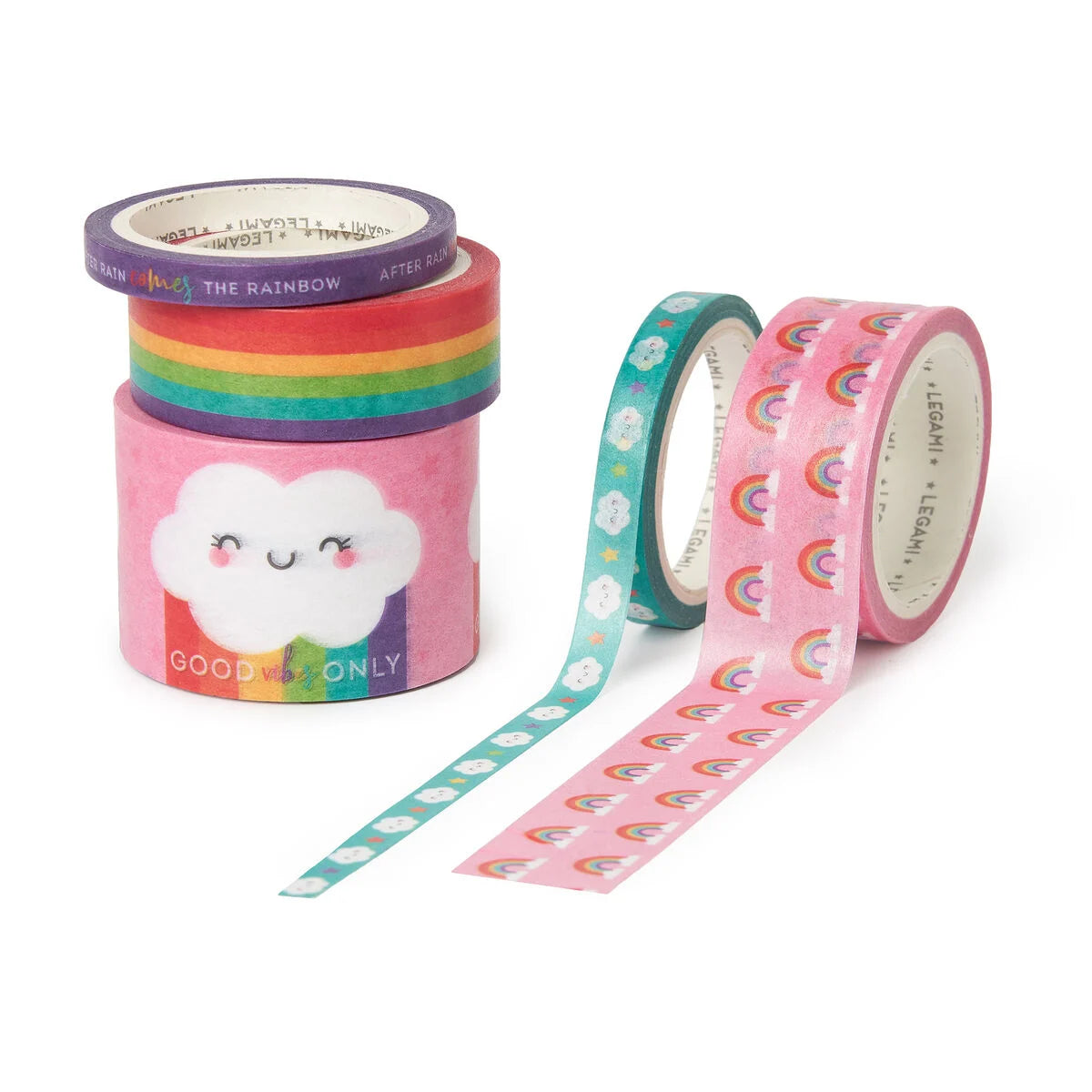 Set di 5 Nastri Adesivi Decorativi di Carta Rainbow - Tape By Tape Legami